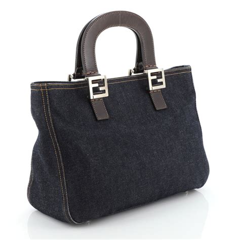 fendi vintage tan bag|Fendi vintage denim bag.